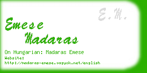 emese madaras business card